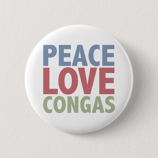 Peace Love Congas Ronde Button 5,7 Cm (Voorkant)