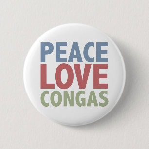 Peace Love Congas Ronde Button 5,7 Cm