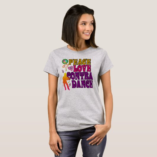 Peace Love Contra Dance T-shirt (Voorkant volledig)