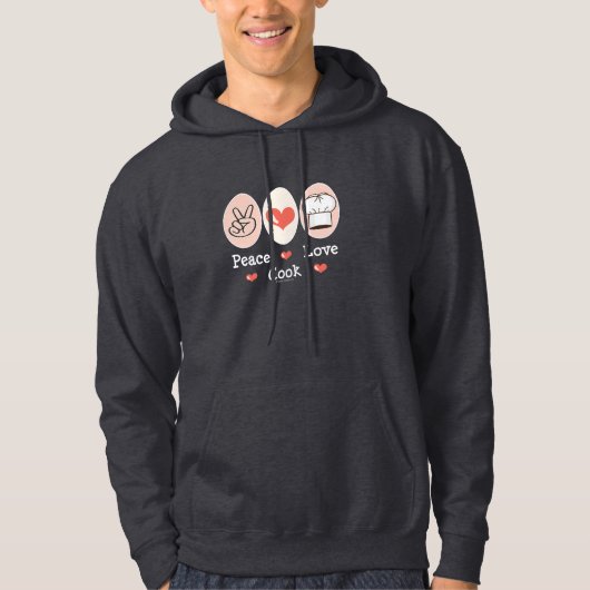 Peace Love Cook Hooded Sweatshirt (Voorkant)