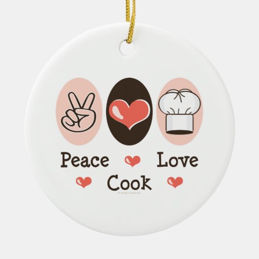 Peace Love Cook Ornament (Voorkant)