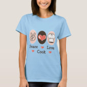 Peace Love Cook Ringer Tee Shirt (Voorkant)