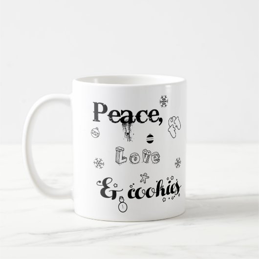 Peace Love & Cookies Kerstcadeaus mok (Links)