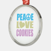 Peace Love Cookies Metalen Ornament (Links)