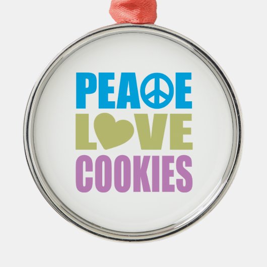 Peace Love Cookies Metalen Ornament (Voorkant)