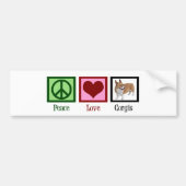 Peace Love Corgi-foto Bumpersticker (Voorkant)