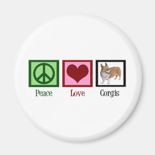 Peace Love Corgi-foto Magneet