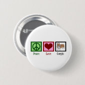 Peace Love Corgi-foto Ronde Button 5,7 Cm (Voorkant /achterkant)