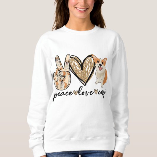 Peace Love Corgi Funny Dog mama Moederdag Gift Trui (Voorkant)