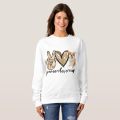 Peace Love Corgi Funny Dog mama Moederdag Gift Trui (Voorkant volledig)