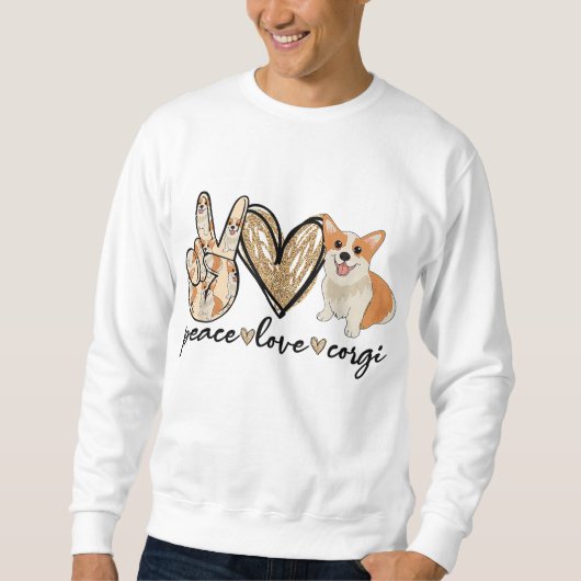 Peace Love Corgi Funny Dog mama Moederdag Gift Trui (Voorkant)