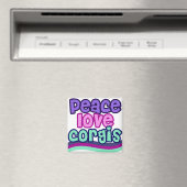 Peace Love Corgi Retro Magneet (Insitu (Vaatwasser))