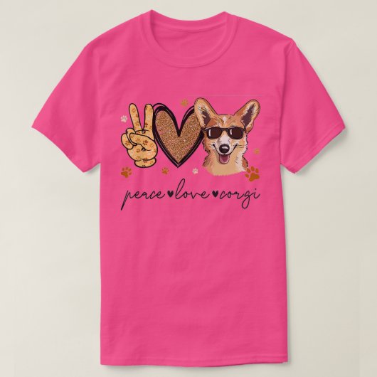 Peace Love Corgi T-shirt (Design voorkant)