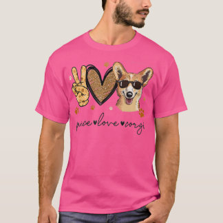 Peace Love Corgi T-shirt