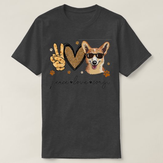 Peace Love Corgi T-shirt (Design voorkant)