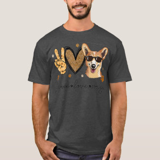 Peace Love Corgi T-shirt