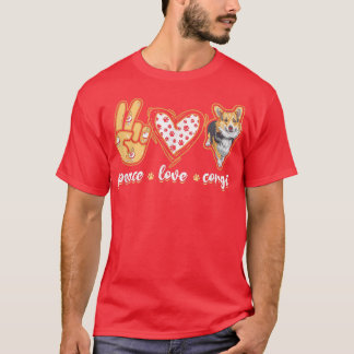 Peace Love Corgiwelsh corgi T-shirt