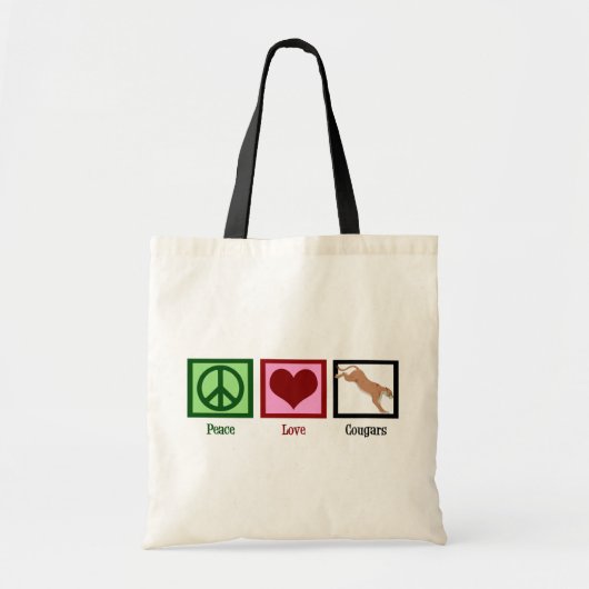 Peace Love Cougars Tote Bag (Voorkant)