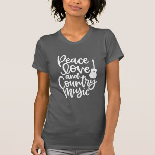 Peace Love & Country Music met Guitar T-shirt