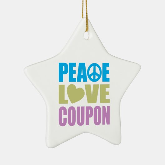 Peace Love Coupon Keramisch Ornament (Rechts)