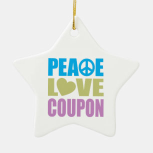 Peace Love Coupon Keramisch Ornament