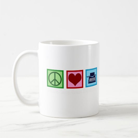 Peace Love Court Reporting Koffiemok (Links)