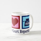 Peace Love Court Reporting Koffiemok (Voorkant rechts)