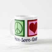 Peace Love Court Reporting Koffiemok (Voorkant links)