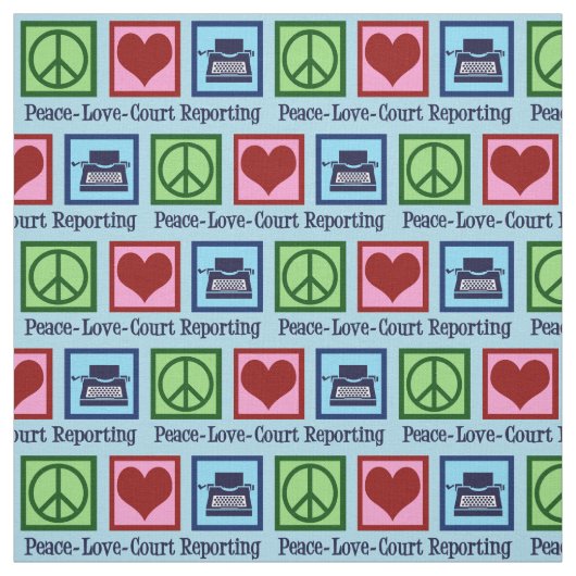 Peace Love Court Reporting Stof (Swatch)