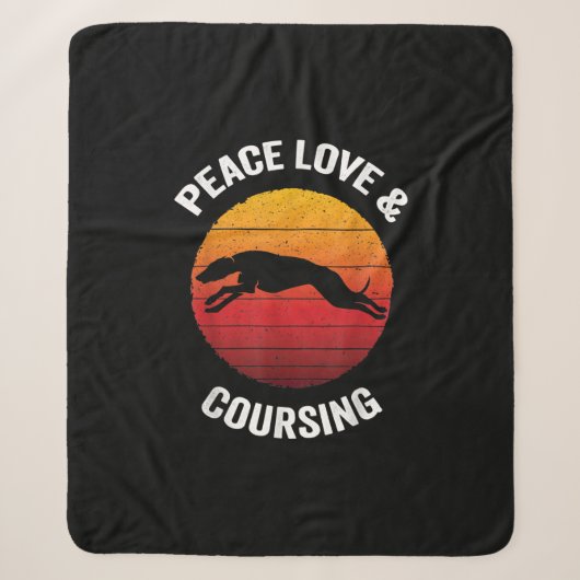 Peace Love _ Courting  Greyhound Hunting Sherpa Deken (Voorkant)