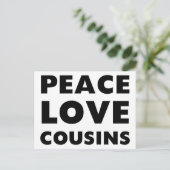 Peace Love Cousins Briefkaart (Staand voorkant)