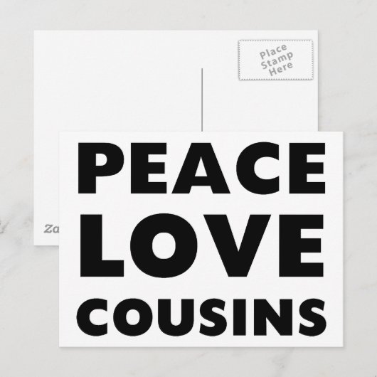 Peace Love Cousins Briefkaart (Voorkant / Achterkant)