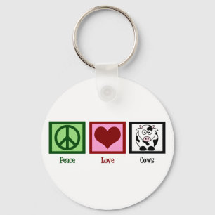 Peace Love Cows Sleutelhanger