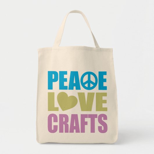 Peace Love Crafts Tote Bag (Voorkant)