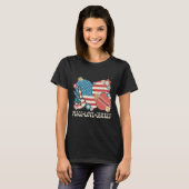 Peace Love Cricket Lover American Flag Patriotic C T-shirt (Voorkant volledig)