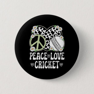 Peace Love Cricket Lover Cow Print Women Girls Cut Ronde Button 5,7 Cm