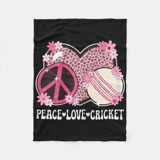 Peace Love Cricket Lover Outfit Cheetah Print Wome Fleece Deken (Voorkant)