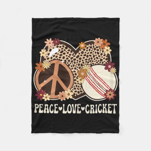 Peace Love Cricket Lover Outfit Cheetah Print Wome Fleece Deken (Voorkant)