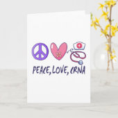 Peace Love CRNA Nurse Kaart (Gele Bloem)