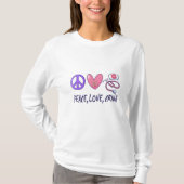 Peace Love CRNA Nurse T-shirt (Voorkant)