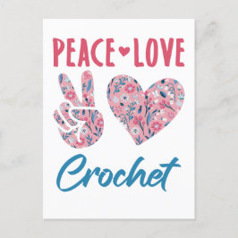 Peace Love Crochet Briefkaart