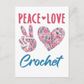 Peace Love Crochet Briefkaart (Voorkant)