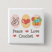 Peace Love Crochet Button (Voorkant)