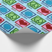 Peace Love Crochet Cute Blue Yarn Pattern Cadeaupapier (Hoek)