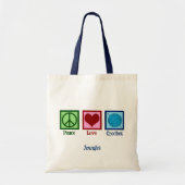 Peace Love Crochet Cute Monogram Crafting Tote Bag (Voorkant)