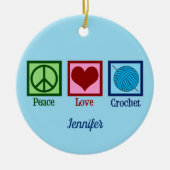 Peace Love Crochet Cute Monogram Crocheter Keramisch Ornament (Voorkant)