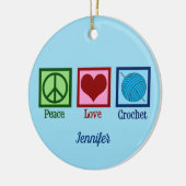 Peace Love Crochet Cute Monogram Crocheter Keramisch Ornament (Links)