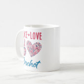 Peace Love Crochet Koffiemok (Voorkant links)