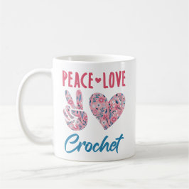 Peace Love Crochet Koffiemok
