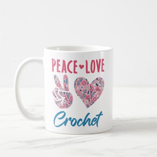 Peace Love Crochet Koffiemok (Links)